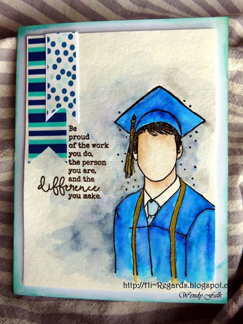 "Hi"  Notes: Graduation Season Cards SPECIAL ORDERS WELCOME!! Unity Stamps Cards, Graduation Drawing, Graduation Wishes, Watercolor Graduation, Graduation Money Gifts, Graduation Cards Handmade, Boy Graduation, Graduation Art, Grad Cards