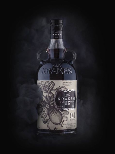 Kraken Rum, Rum Bottle, The Kraken, Rum Cocktail, Spiced Rum, Beverage Packaging, Bottle Packaging, Kraken, Branding Packaging