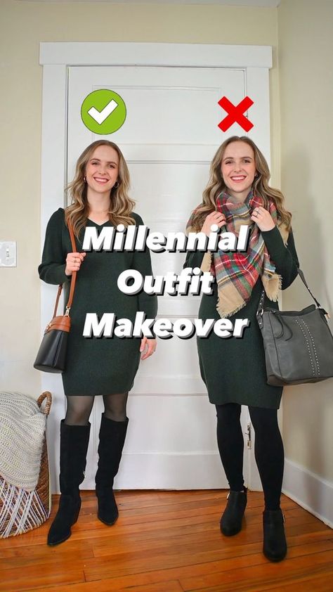 Millenial Makeover, Millenial Outfit Updates, Millennial Outfit, Outfit Inspo Dress, Style Taylor Swift, Trendy Christmas Outfits, Taylor Swift Style, Outfit Inspo Fall, Dress Outfit