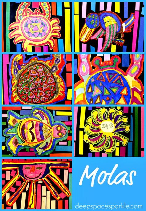 A great lesson that teaches Mexican and South American cultures: marker and paper Mola art project. Multi Cultural Art, Hispanic Art, Deep Space Sparkle, South American Art, 2nd Grade Art, 4th Grade Art, 5th Grade Art, 3rd Grade Art, Spanish Art