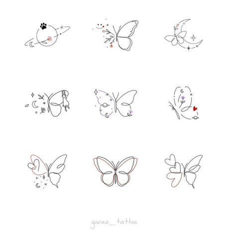 small butterfly tattoo design ideas Hand Poked Butterfly Tattoo, Cute Small Drawings Butterfly, Tattoo Idea Butterfly, Small Butterfly Memorial Tattoo, Butterfly Women Tattoo, Small Butterfly Tattoo Designs For Women, Small Ear Tattoos For Women Simple, Simple Butterfly And Flower Tattoo, Simple Line Butterfly Tattoo