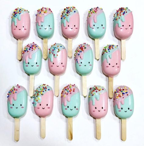 Baby Ice cream Cakesicles - cake by Joonie Tan Cake Pops Ideas, Cake Sicles, Cakesicles Ideas, Baby Ice Cream, Popsicles Cake, Ice Cream Cake Pops, Cake Pop Designs, Cake Ball, Cake Pop Decorating