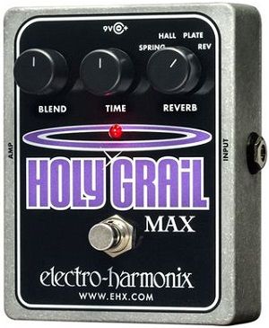 The EHX Holy Grail Max builds on their classic reverb design by adding plate and the reverse modes. Reverb Pedal, Delay Pedal, Dj System, Snare Drums, Epiphone Les Paul, Guitar Effects Pedals, Guitar Pedals, Equalizer, Guitar Effects