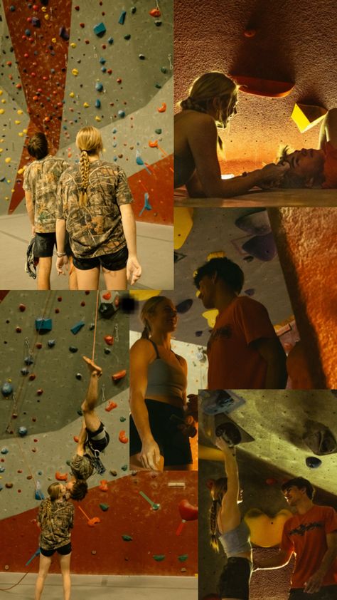 Mountain Climber Aesthetic, Rock Climbing Date, Rock Climbing Wallpaper, Indoor Rock Climbing Aesthetic, Climbing Fits, Bouldering Aesthetic, Climbing Essentials, Climbing Couple, Rock Climbing Aesthetic