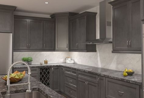 Dark Gray Backsplash, Gray Kitchen Backsplash, Grey Marble Kitchen, Kitchen Cabinets And Backsplash, Dark Grey Kitchen Cabinets, Light Grey Kitchen Cabinets, Backsplash Kitchen Dark Cabinets, Light Grey Kitchens, Light Gray Cabinets