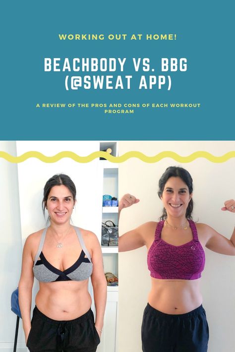 Looking for a great program to use to start your fitness and wellness journey? Here's a review of the pros and cons of Beachbody and BBG (Sweat app) and comparison of the two. via @mayahoodblog Sweat App Before And After, Sweat App, Beachbody Workout Schedules, Full Body Workout Program, Beachbody Ultimate Reset Meal Plan, Beachbody Workout Calendar, Beachbody Energize, Beachbody Ultimate Reset, Full Body Weight Workout