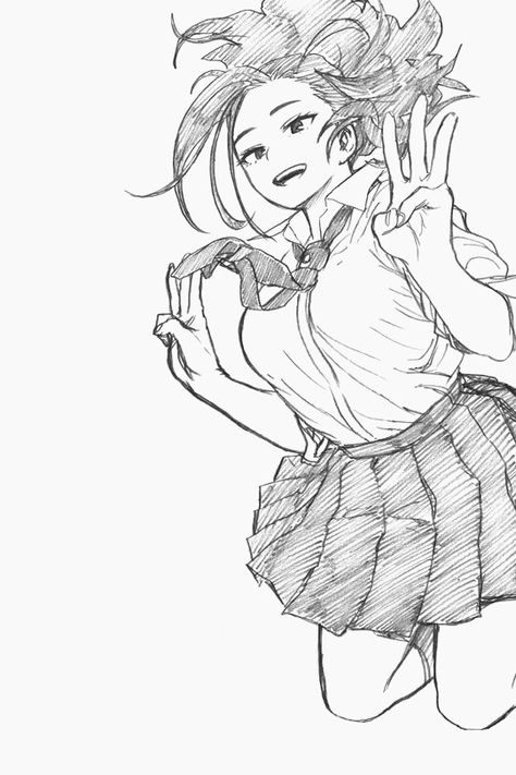 Horikoshi Sketches Momo, Momo Yaoyorozu Manga Panel, Momo Yaoyorozu Sketch, Momo Manga Panels, Mha Manga Sketch, Momo Yaoyorozu Manga Colored, Momo Yaoyorozu Official Art, Bnha Sketches Official, Mha Sketches Horikoshi