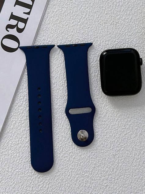 Plain Silicone Watchband Compatible With Apple Watch | SHEIN USA Shein Watches, Apple Watch Blue, Man Fashion, Ipad Air, Watch Bands, Apple Watch, Smart Watch, Dark Blue, Laptop