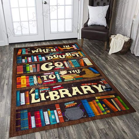 Library Rug, Book Area, Library Living Room, Library Room, Love Store, Reading Area, Inspire Me Home Decor, Library Decor, Home Library