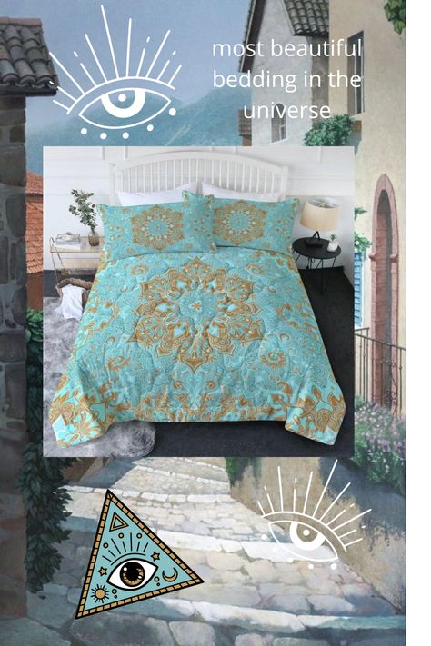 Shop this exact bedding in the link below. Blue mandala hippe core asthetic etheral goddess interior decor. Mandala Bedding, Mandala Tapestry, Boho Bedding, Lifestyle Store, Coverlet Set, Chic Home Decor, Hippie Chic, 3d Design, Bed Spreads