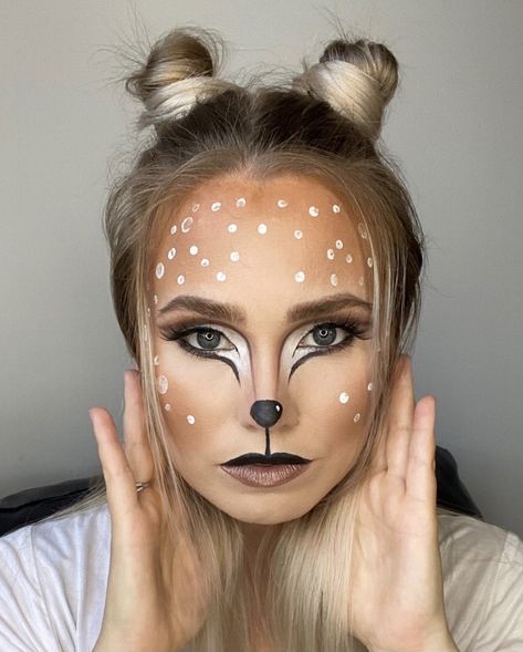 Server Halloween Makeup, Animal Make Up Ideas, Costumes With Face Paint, Easy Animal Makeup, Woodland Animal Costumes Women, Cute Animal Makeup, Horse Makeup Costume, Woodland Creatures Makeup, Sheep Makeup Halloween