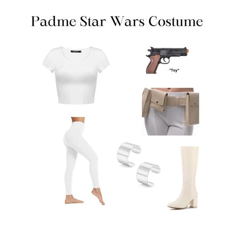 Star Wars Costumes For Women Padme, Padme And Anakin Costume Diy, Rey Outfits Star Wars, Padme Disneybound Inspired Outfits, Padme Outfit Ideas, Anikan And Padme Halloween, Padme Amidala Outfits Halloween, Diy Padme Costume, Padme White Outfit