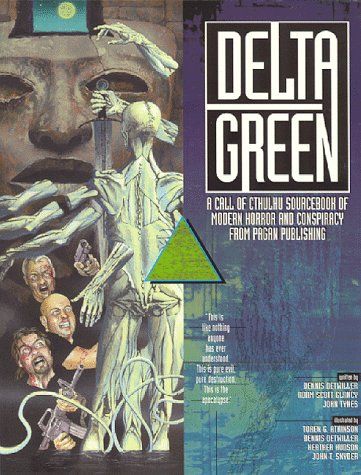 Delta Green (Call of Cthulhu Horror Roleplaying, Modern) by Dennis Detwiller, Adam Scott Glancy, John Tynes and Toren G. Atkinson (Feb 1, 1997) | Book cover and interior art for Call of Cthulhu Roleplaying Game - CoC, Basic Role-Playing System, BRP, The Card Game, TCG, Living Card Game, LCG, Miskatonic University, H. P. Lovecraft, fantasy, horror, Role Playing Game, RPG, Chaosium Inc. | Create your own roleplaying game books w/ RPG Bard: www.rpgbard.com Delta Green, Pen And Paper Games, Call Of Cthulhu Rpg, Classic Rpg, Adam Scott, A Night At The Opera, Hp Lovecraft, Pathfinder Rpg, Cthulhu Mythos