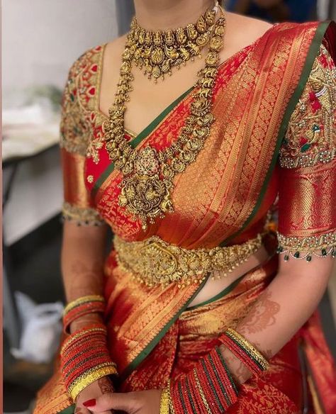 South Indian Wedding Saree, South Indian Bride Saree, Latest Bridal Blouse Designs, Bridal Sarees South Indian, Indian Bridal Sarees, Wedding Saree Blouse, Wedding Saree Blouse Designs, Traditional Blouse Designs, Indian Bride Outfits