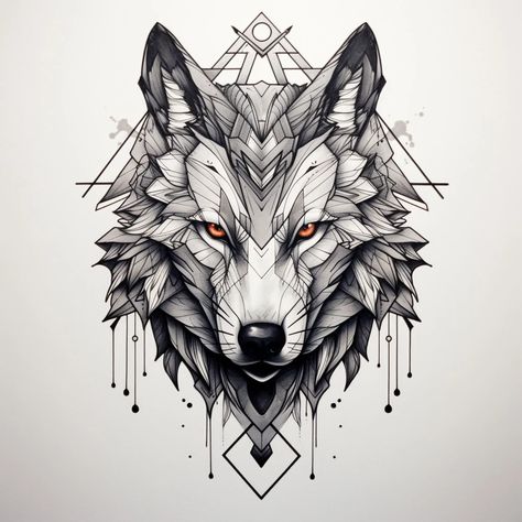 I will generate a geometric tattoo design concept that is professional and high quality Geometric Animal Tattoo Design, Dark Wolf Tattoo, Wolf Head Tattoo Design, Geometric Wolf Tattoo Men, Wolf Tattoo Ideas For Men, Geometric Wolf Tattoo For Women, Wolf And Geometric Tattoo, Wolf Head Tattoo, Geometry Wolf Tattoo