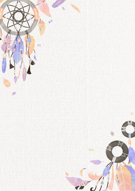 Dream Catcher Wallpaper, Boho Wallpaper Iphone, Dream Catcher Drawing, Feather Watercolor, Iphone Wallpaper Texture, Easter Frame, Boho Dream Catcher, Boho Background, Dreamcatcher Wallpaper