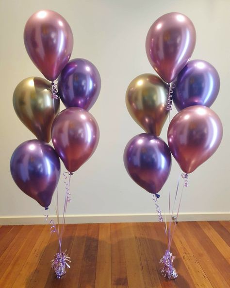 Gold And Purple Balloon Decorations, Purple Balloon Bouquet, Silver And Purple Balloons, Pink Purple White Gold Balloons, Purple And Gold Balloons Entry, Purple Metallic Balloons, Purple Balloons, Birthday Blessings, 17th Birthday