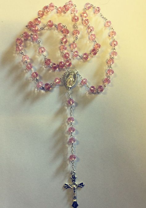 Pink Rosary, Necklace With Cross, Glow Jewelry, Hat Aesthetic, Rosary Beads, Fairy Dolls, Pink Princess, Pretty Pastel, Dream Jewelry