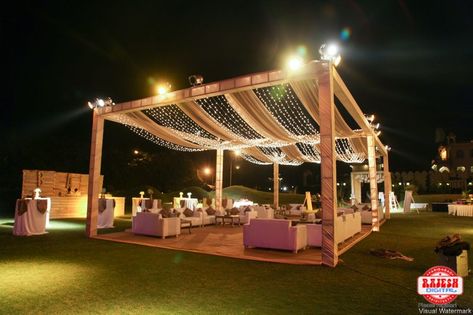 Photo By Meraki Events - Decorators Wedding Gazebo Decorations Outdoor, Wedding Sitting Area, Wedding Lounge Decor, Wedding Lounge Seating, Stage Decoration Photos, Thread Ceremony, Gazebo Wedding Decorations, Wedding Poster Design, Pandal Decoration