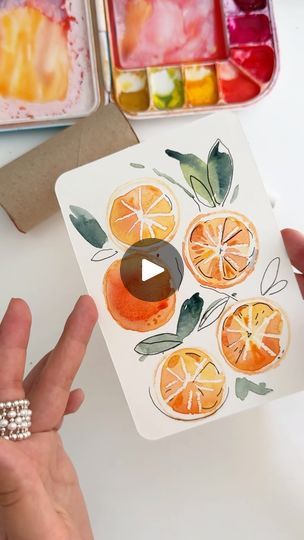 184K views · 21K reactions | Oranges with watercolor 🎨🍊🍊🍊, wax crayon🖍️, and stamping technique: a super fun watercolor project to try👌🏻🥰 #watercolor #watercolour #watercolorpainting #watercolorillustration #artprocess #crafts #diy | Anna Koliadych | Benny Goodman Trio · Exactly Like You Oranges Watercolor, Culture Vulture, Benny Goodman, Watercolor Orange, Fun Watercolor, Watercolor Tips, Wax Crayons, Colour Painting, Watercolor Projects