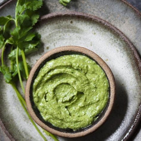 Vegan Avocado Recipes, Vegetarian Sauces, Indian Chutney, Coriander Chutney, Almond Milk Yogurt, Cilantro Chutney, Full Fat Yogurt, Chutney Recipes, Ripe Avocado