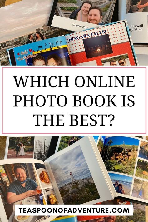 Which online photo book service is best? Comparing travel books I've made with Shutterfly, Mixbook, Vistaprint, Artifact Uprising and more! #photoalbum #travel #photos #photography #album #shutterfly #mixbook #vistaprint #review #photobook Family Album Design, Family Album Ideas, Blurb Photo Book, Photo Albums Diy, Photo Album App, Best Photo Albums, Shutterfly Photo Book, Family Photo Book, Best Photo Books