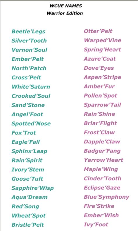 Wcue Morph Name Ideas, Wcue Morph Names, Warrior Cat Oc Names, Warrior Cats Oc Name Ideas, Wcue Roblox Oc Ideas, Free Warrior Cat Oc, Warrior Cats Bio Ideas, Warrior Cat Morph Ideas Wcue, Warrior Cat Bio Ideas