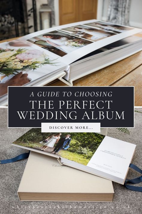 You've got your wedding photos and you’re raring to sort out your wedding album. Which should be easy compared to planning your whole wedding, right? But you’re faced with a realm of possibilities; which size to go for, how many pages and…ARRGHH… just how many cover options?!!! I’ve had lots of couples who just don’t really know where to start, so here's a useful guide covering all the options to help you choose your perfect wedding album. Just click on the link to visit my post... Diy Wedding Album Ideas, Wedding Albums Ideas, Diy Wedding Album, Wedding Album Design Layout, Wedding Photo Album Layout, Wedding Album Ideas, Wedding Scrapbook Ideas, Album Design Layout, Wedding Album Cover Design