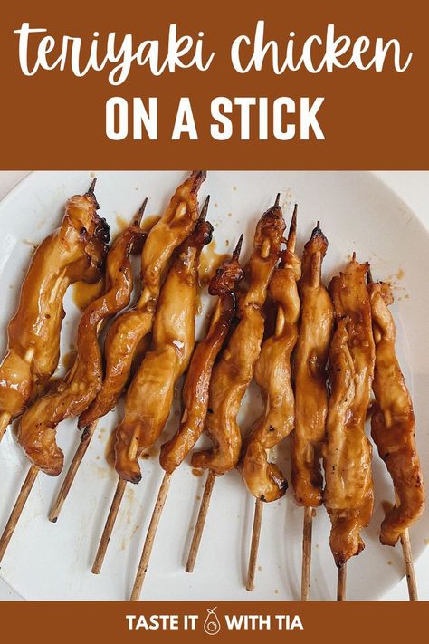 teriyaki chicken on a stick recipe Chinese Chicken On A Stick Recipe, Teriyaki Chicken On A Stick, Chicken On A Stick Recipe, Beef Sticks Recipe, Teriyaki Chicken Skewers, Easy Teriyaki Chicken, Quick Delicious Meals, Teriyaki Recipe, Chinese Chicken Recipes