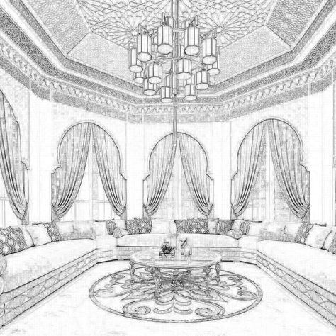 Another special role plays the gypsum designs for the Luxury Arabic Majlis...   Follow us on Instagram: (link: https://lnkd.in/fpFWFtm) lnkd.in/fpFWFtm  Contact Details: Phone: +971 2 4471675 Email: info@patina.ae (link: http://patina.ae/) patina.ae Architecture Studies, Arabian Architecture, Croquis Architecture, Perspective Architecture, Gypsum Design, Arabic Majlis, Egyptian Design, Interior Design Drawings, Interior Design Sketch