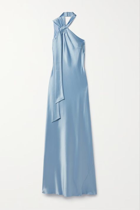 Ice Blue Gown, Light Blue Gown, Prom Dress Inspo, Ushuaia, Blue Gown, Uk Clothing, Blue Bridesmaid Dresses, Blue Bridesmaids, Blue Satin