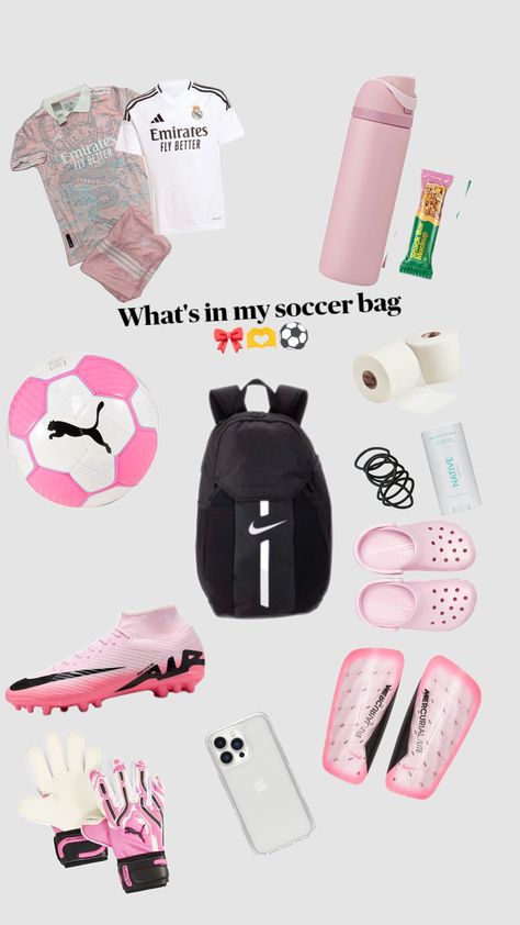 #soccergirl #pink #soccerbag Soccer Backpack, Soccer Bag, Soccer Stuff, Soccer Inspiration, Bratz Inspired Outfits, Girls Soccer, Soccer Kits, Soccer Girl, Soccer Games