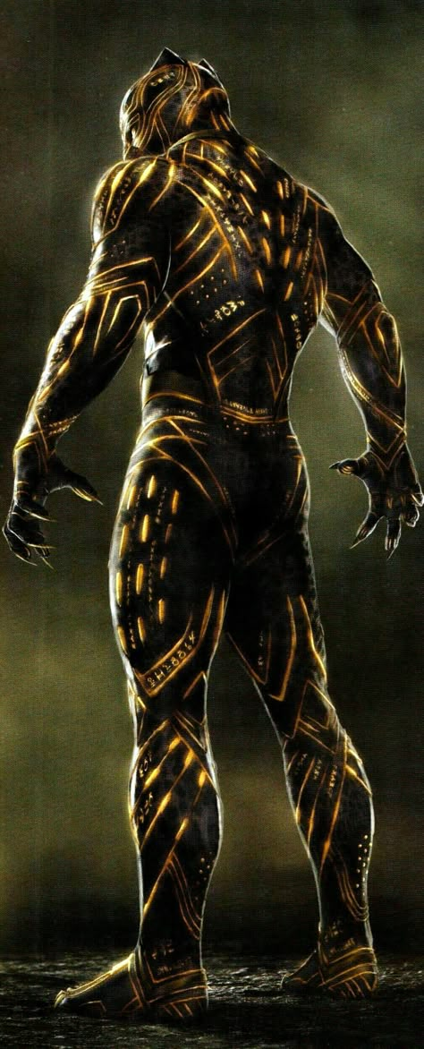 Pantera Negra Killmonger Suit, Killmonger Art, Kill Monger, Golden Jaguar, Erik Killmonger, Film Marvel, Gold Suit, Black Panther Art, Panther Art