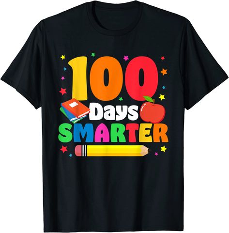 100 Days Smarter, 100 Days Of School Shirt, Kindergarten Teacher, Mens Long Sleeve Tee, Kindergarten Teachers, 100 Days Of School, Teacher Tshirts, School Gifts, 100th Day