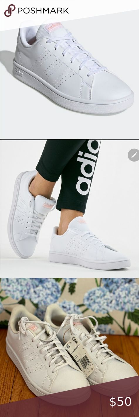 NWT ADIDAS Advantage Base White Sneakers Size Women’s 7.5 Adidas Advantage Base, Adidas Advantage, White Sneakers, Adidas Shoes, Adidas, Sneakers, Outfit Inspo, Plus Fashion, Fashion Trends