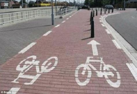 You only had one job to do! Hilarious pictures of shoddy workmanship from around the world | Daily Mail Online Chambery France, Job Fails, Construction Fails, Blithe Spirit, Epic Fail, You Had One Job, Bike Lane, Bike Path, Epic Fails Funny