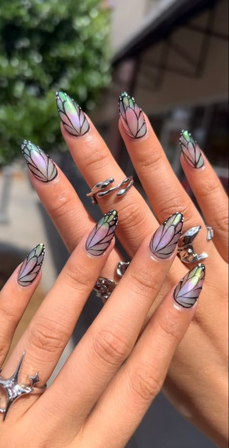 Tattoo Nails, Hairstyles Anime, Butterfly Nail Designs, Nails Yellow, Medium Nails, Trendy Nail Art, Nails Fashion, Butterfly Nail, Manicure Y Pedicure