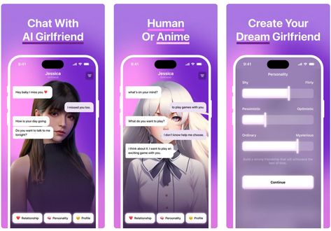 10 Best AI Girlfriend Apps to Customize Virtual Companion in 2023 Girlfriend Template, Emo Girlfriend, Game Branding, Virtual Girlfriend, Personality Profile, Notes App, Learning Techniques, Human Interaction, Web Layout Design