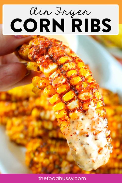 Sides In Air Fryer, Side Dishes In Air Fryer, Cajun Corn On The Cob Air Fryer, Grilled Corn Ribs, Sides That Go With Wings, Corn Dishes Side, Air Fryer Thanksgiving Recipes, Bbq Ribs Side Dishes, Sides With Wings