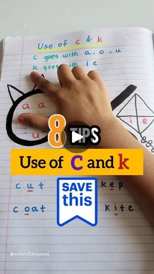 17K views · 5.2K reactions | Here are some helpful tips to teach kids the difference between using "c" and "k":

👉General Rule: Use "k" before "e," "i," or "y" (e.g., "kit," "key," "kite") and "c" before "a," "o," or "u" (e.g., "cat," "cot," "cup").

👉Hard and Soft Sounds: Explain that "c" can sound like "k" (hard sound) or "s" (soft sound). For example, "cat" (hard) versus "city" (soft). "K" usually only has the hard "k" sound.

👉End of Short Words: For one-syllable words ending in the "k" sound after a short vowel, use "ck" (e.g., "duck," "sick," "back").

👉Start of a Word: Typically, if the "k" sound is at the beginning of a word, use "k" when followed by "e," "i," or "y" (e.g., "kettle," "kid"). Use "c" for other vowels, like "a," "o," or "u."

👉Memory Practice: Create flashcards K Words, Hand Strengthening Activities, Kindergarten Review, Words To Spell, Hand Strengthening, Phonics For Kids, Learning Phonics, Finger Exercises, Math Magic