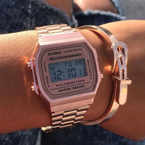 Casio Watch Women, Casio Vintage Watch, Casio Vintage, Rose Gold Watches Women, Vintage Watches Women, Retro Watches, Womens Watches Luxury, Classy Jewelry, Jewelry Lookbook