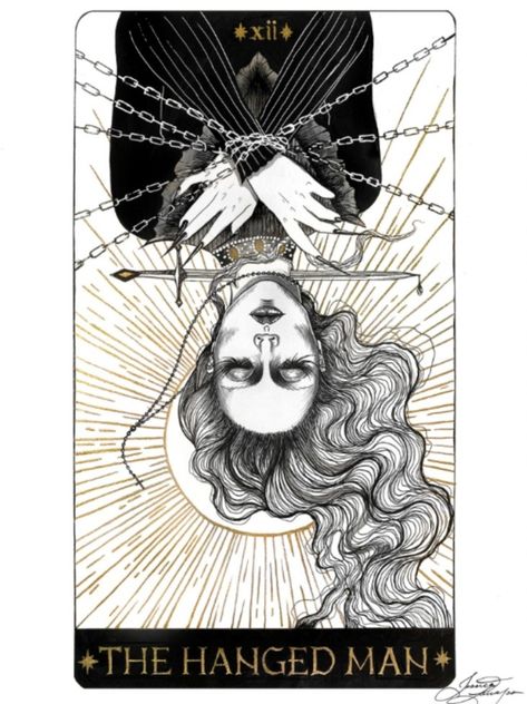 The hanged man by Jess Lauser The Hanged Man Tattoo, Hanged Man Tarot Tattoo, The Hanged One Tarot, Alucard Edit, The Hanged Woman Tarot, Tarot Card Hanged Man, The Hanged Man Tarot Card Art, Tarot Cards Hanged Man, Tarot Hanged Man