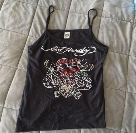 Ed Hardy Top, 2000s Clothes, 2000s Fashion Outfits, Y2k Clothes, Baby Phat, Estilo Punk, Swaggy Outfits, Ed Hardy, 2000s Fashion