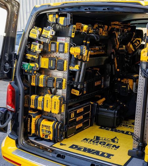 Tool storage level: Expert 🚙⚫️🟡🚙 👉Win tools like these and more via the link in our bio👈 Follow us for more 👉@electricalendeavours… | Instagram Work Truck Organization, Work Truck Storage, Van Organization, Truck Organization, Ware House, Garage Storage Inspiration, Garage Workshop Plans, Van Racking, Ford Trucks F150