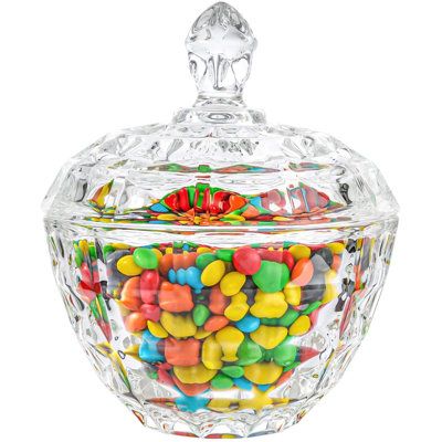 [Product Details] Measures approximately: 4.5" Diameter x 2.5" Height (without cover). Care Tips: Hand washing is recommended for best care. | Rosdorf Park Glass Candy Dish w/ Lid Decorative Candy Bowl, Crystal Covered Candy Jar For Home Office Desk, Set Of 1 (Diameter:4.5 Inch) | Wayfair Office Desk Set, Fruit Holder, Sugar Jar, Nut Bowl, Candied Nuts, Glass Candy Dish, Candy Jar, Home Office Desk, Candy Bowl