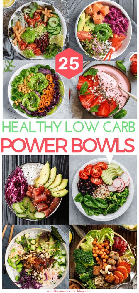 25 Insta-Worthy Low Carb Power Bowls To Add To Your Weekly Keto Meal Prep Line-Up - Word To Your Mother Healthy Power Bowl, Power Bowl Recipes, Power Bowl Recipe, Protein Bowls, Power Bowl, Healthy Low Carb, Power Bowls, Low Carb Diets, Healthy Bowls