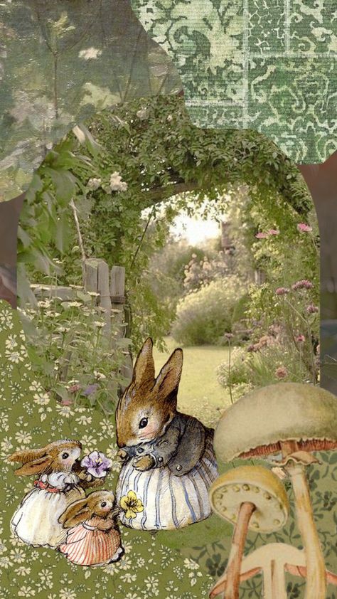 Beatrix Potter Wallpaper, Cottagecore Images, Coloring Pages Cottagecore, Cottage Core Illustration, Aesthetic Cottagecore Wallpaper, Cottagecore Lockscreen, Cottagecore Illustration Wallpaper, Cute Animals Cottagecore, Cottagecore Animals Aesthetic