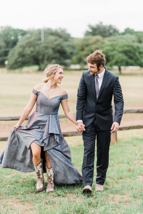 Suit with cowboy boots