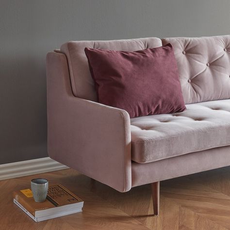 Rose Velvet, Aarhus, Dusty Rose, Futon, Industrial Design, Sofa Design, Sweet Home, Velvet, Couch