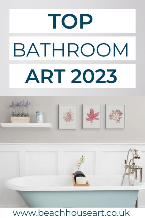 Want some help finding the best art prints for your bathroom? We have curated collections of bathroom art for different interior decor styles. All you have to do is find a bathroom inspiration image that matches your style. Bathroom style and bathroom decor. Bathroom art prints. Bathroom wall art. Buy fantastic bathroom wall art from Cheapwallarts.com. Bathroom Picture Ideas Wall Art, Bathroom Wall Art Quotes, Modern Bathroom Wall Art, Whimsical Bathroom, Prints Bathroom, Wall Art Uk, Bathroom Artwork, Perfect Bathroom, Bathroom Art Prints